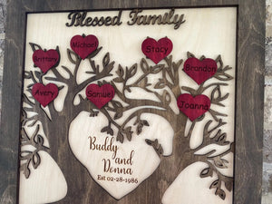 Custom Wood Family Tree Sign by Poor Hog Customs, Southern home decor detail photo 11