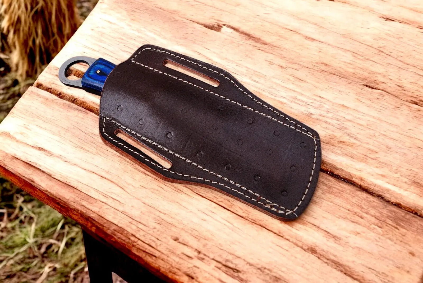Custom Handmade Bull Cutter Knife – 8.5" File Steel Blade by Damascus Knife Store, Damascus knife detail photo 3