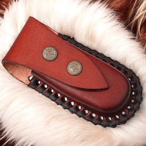 Custom Handmade Damascus Pocket Knife – Epoxy Resin Handle by Damascus Knife Store, Damascus knife detail photo 4