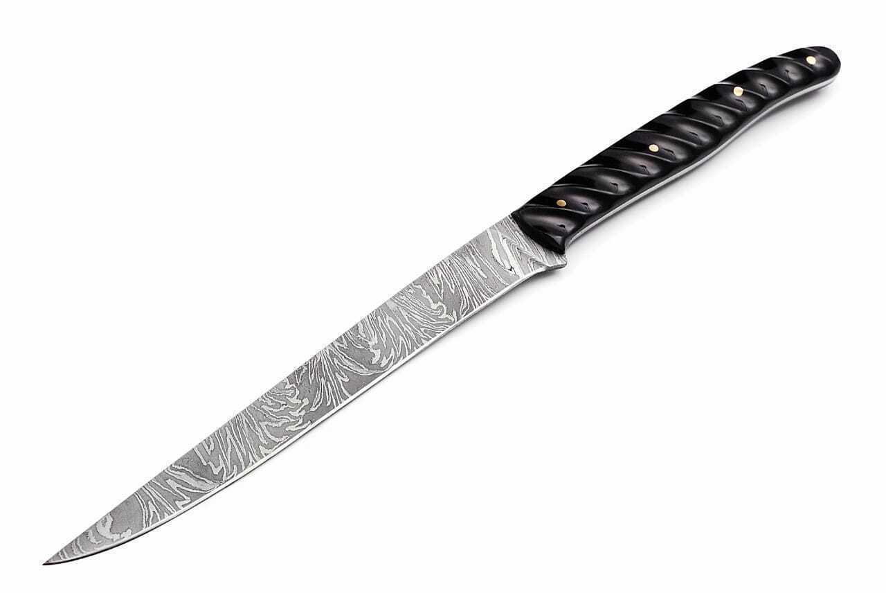 Handmade Damascus Steel Fillet Fishing Knife — Resin Handle