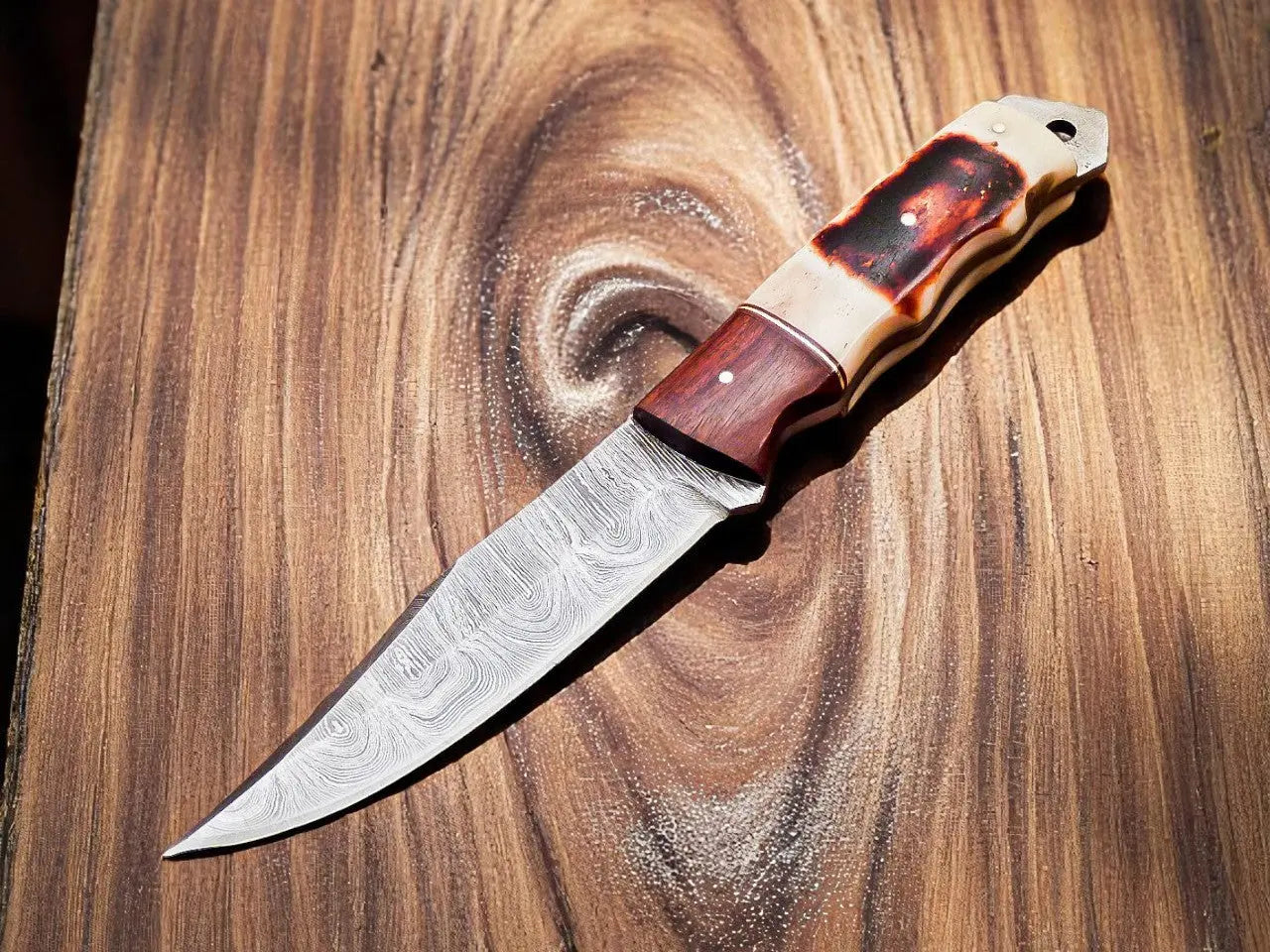Custom Handmade Damascus Steel Hunting Knife by Damascus Knife Store, Damascus knife main product photo