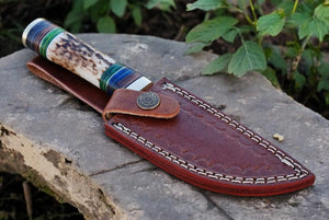 Custom Handmade Hunting Knife – Damascus Steel Blade by Damascus Knife Store, Damascus knife detail photo 5