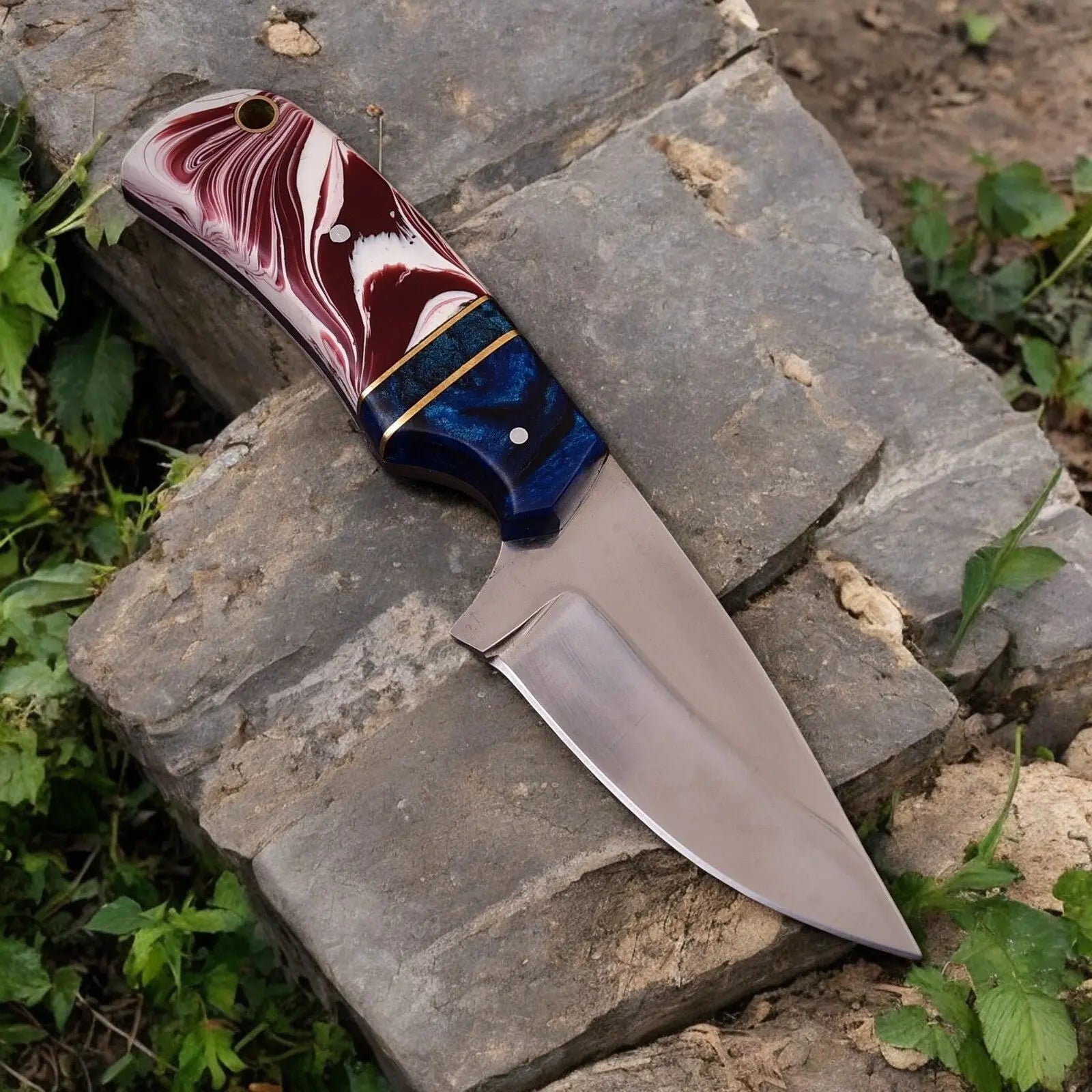 Custom Handmade Hunting Knife – High-Carbon Steel Blade by Damascus Knife Store, Damascus knife main product photo