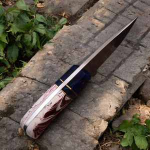 Custom Handmade Hunting Knife – High-Carbon Steel Blade by Damascus Knife Store, Damascus knife detail photo 3
