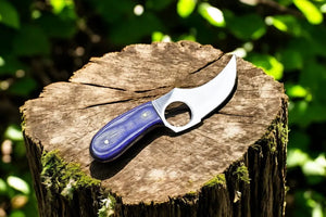 Custom Handmade Skinning Knife - D2 Steel Blade, Exotic Wood Handle by Damascus Knife Store, Damascus knife main product photo