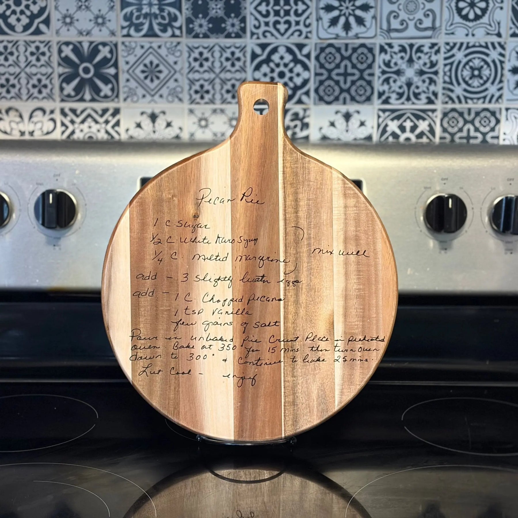 Custom Handwriting Engraved Cutting Board by Poor Hog Customs, handcrafted cutting board detail photo 2