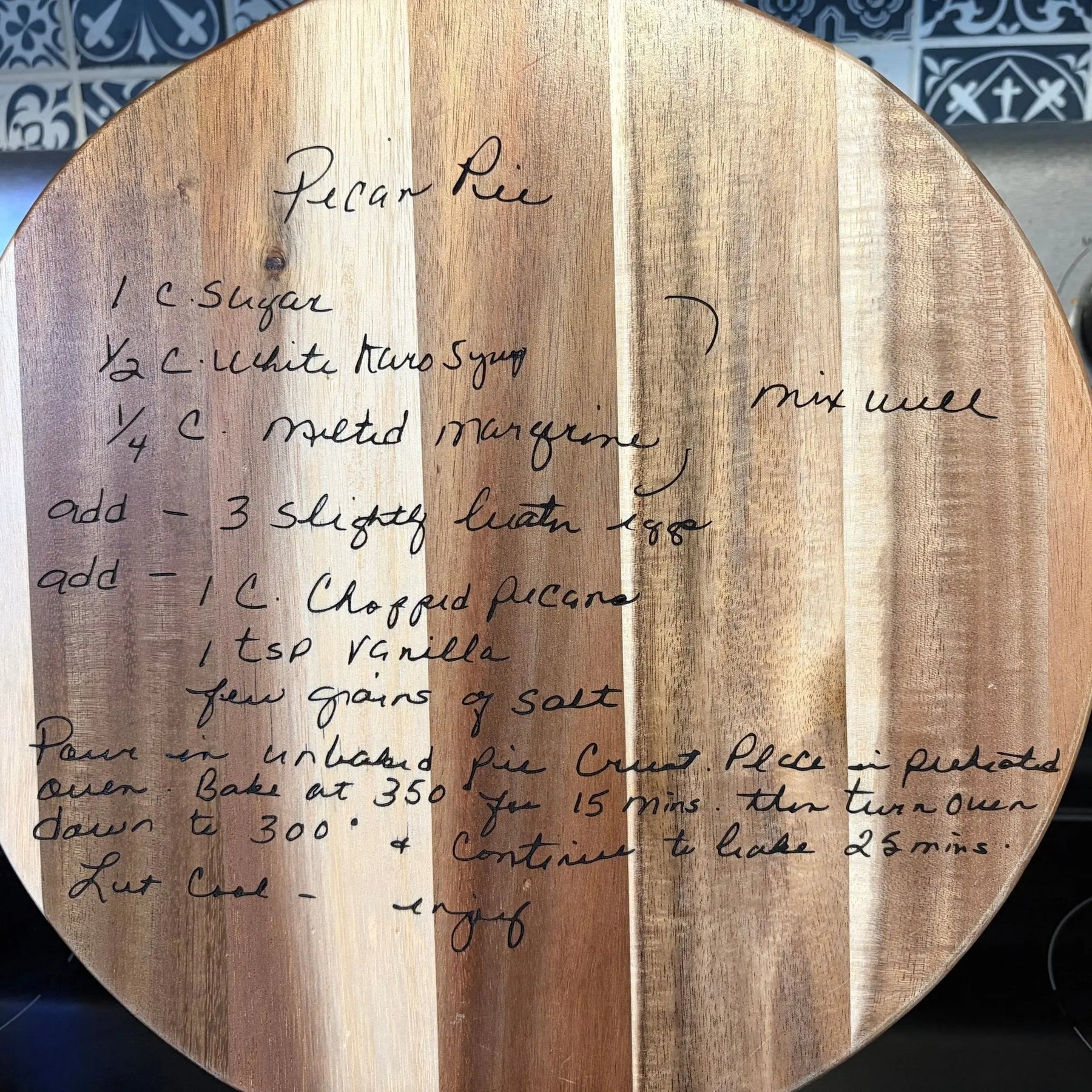 Custom Handwriting Engraved Cutting Board by Poor Hog Customs, handcrafted cutting board detail photo 3