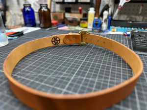 Custom Leather Belt by Kw Leatherworks, handmade leather goods detail photo 2