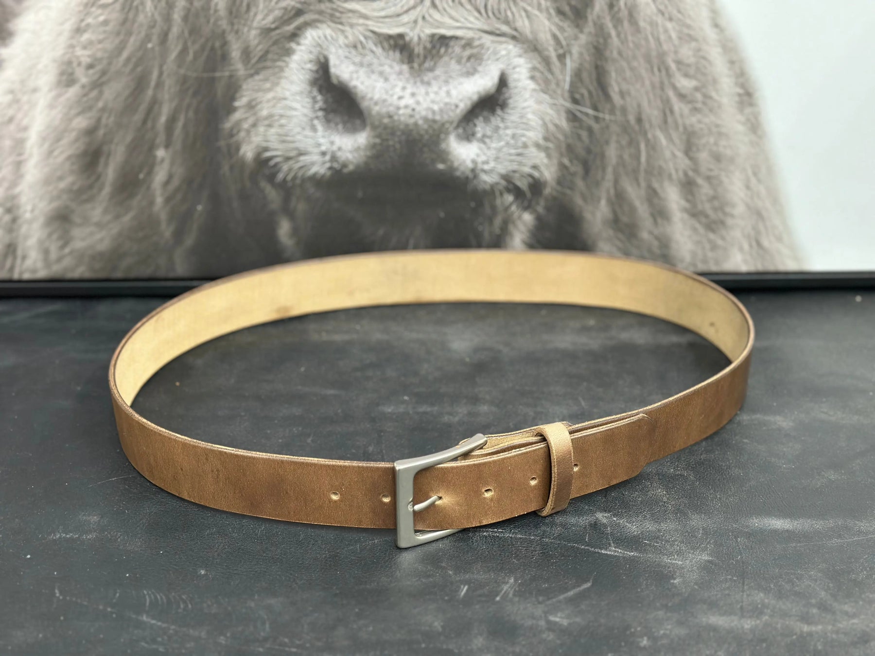 Custom Leather Belt by Kw Leatherworks, handmade leather goods detail photo 9