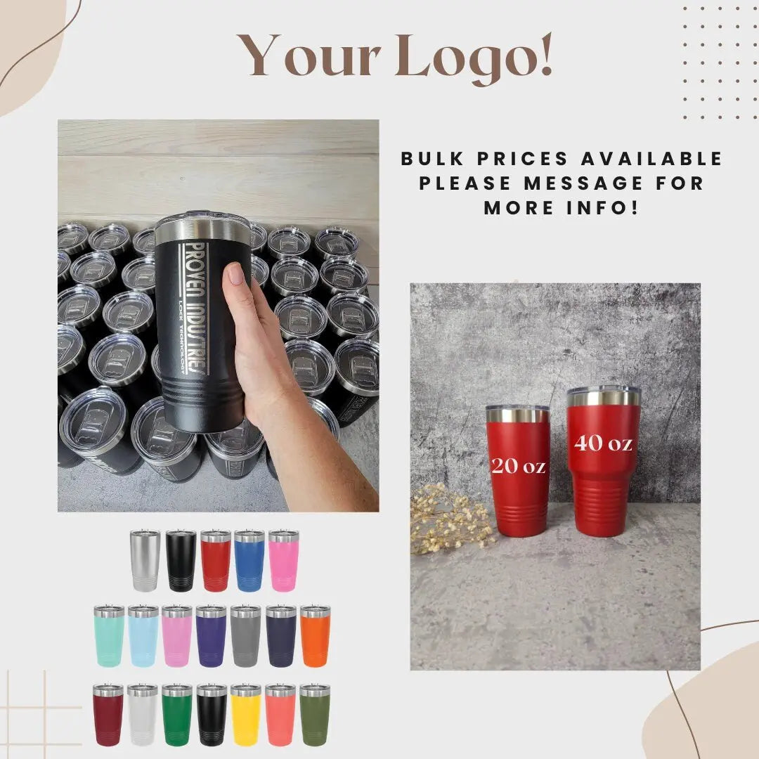Custom Logo Tumbler by EverLee Creations, custom drinkware detail photo 5