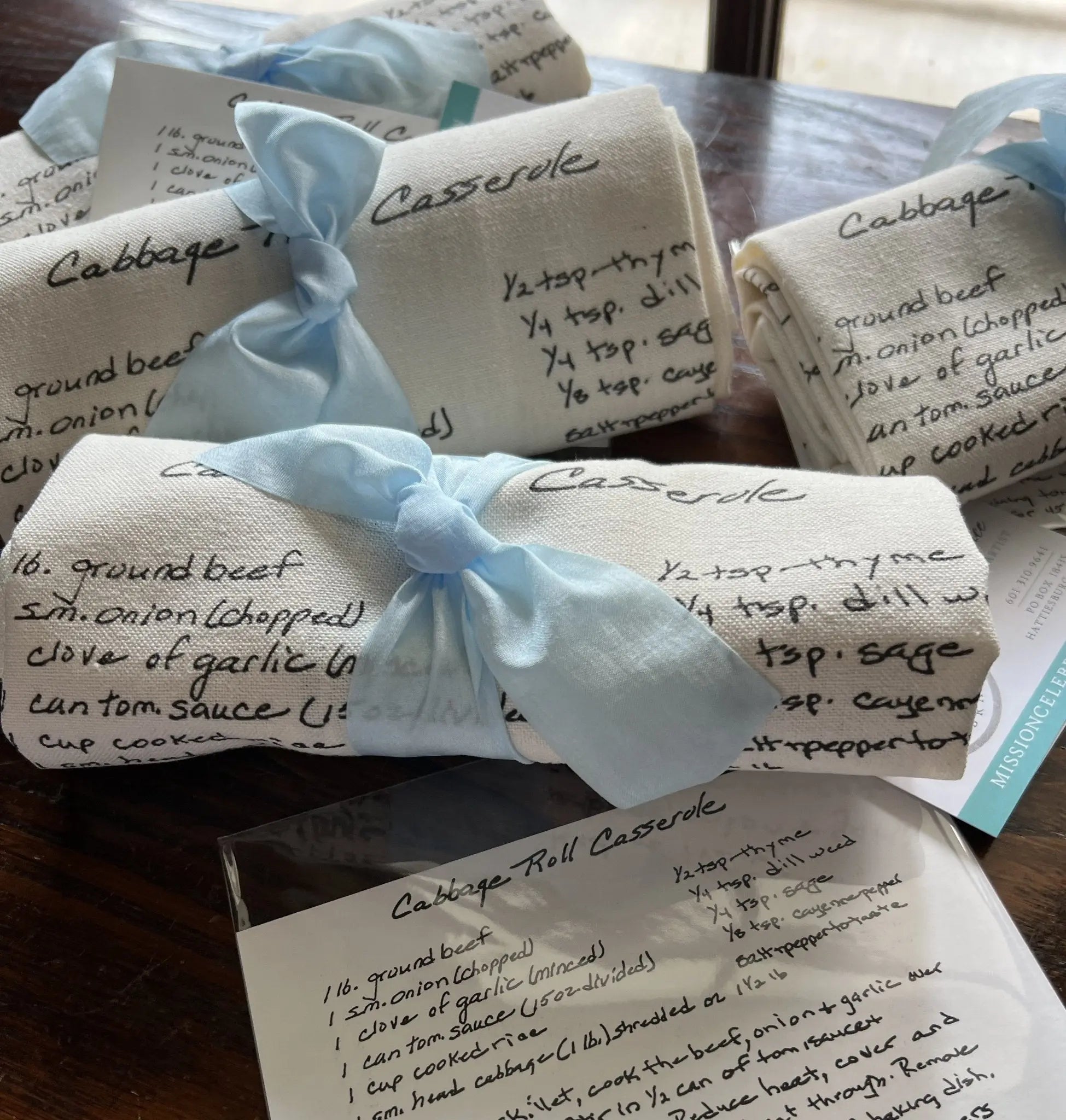 Custom Recipe Tea Towels: Casserole, Cabbage Rolls - Handwritten Recipe, Kitchen Decor by Main Street Collective