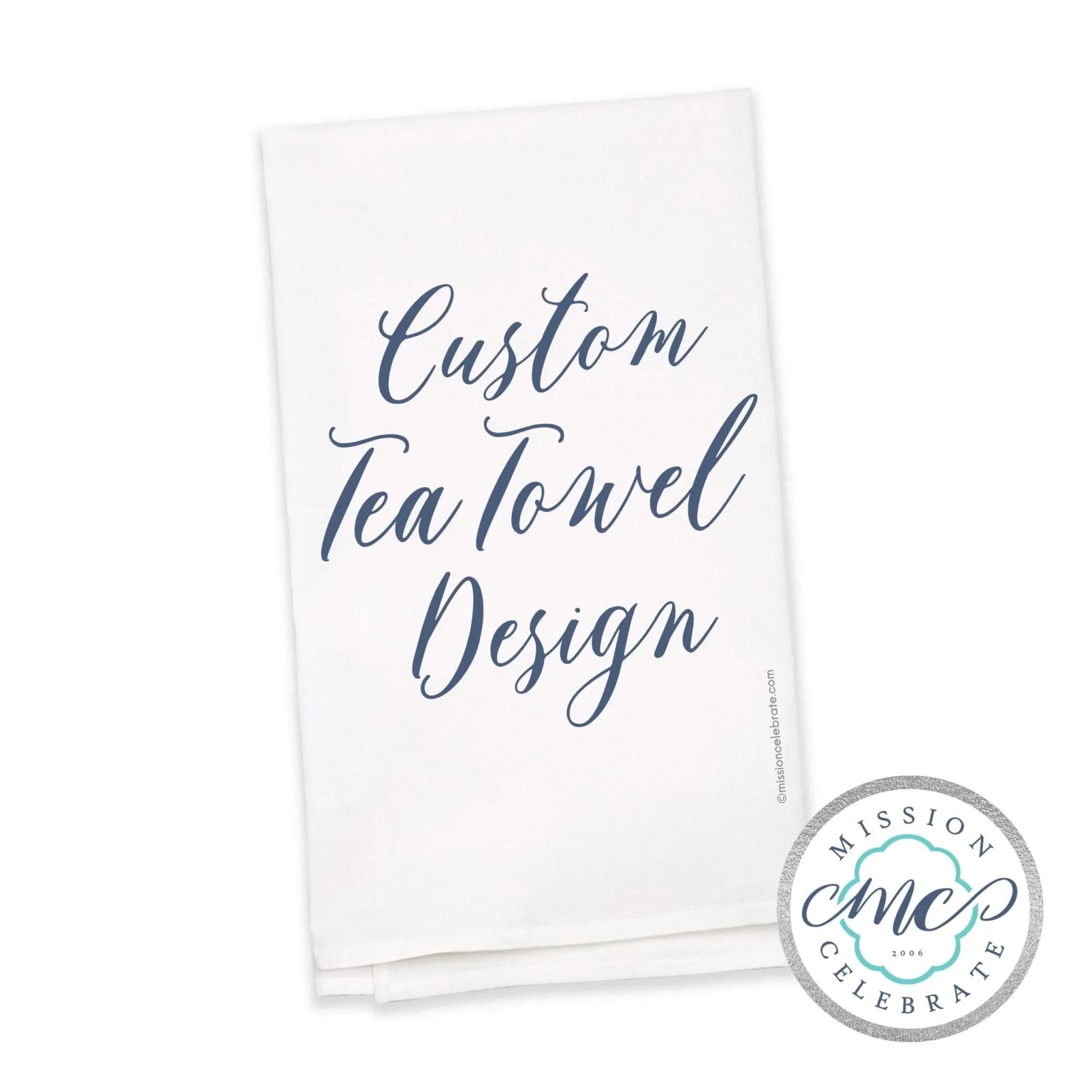 Custom Tea Towel by Main Street Collective: Personalized Kitchen Decor, Recipe Card, Flour Sack Towel Design