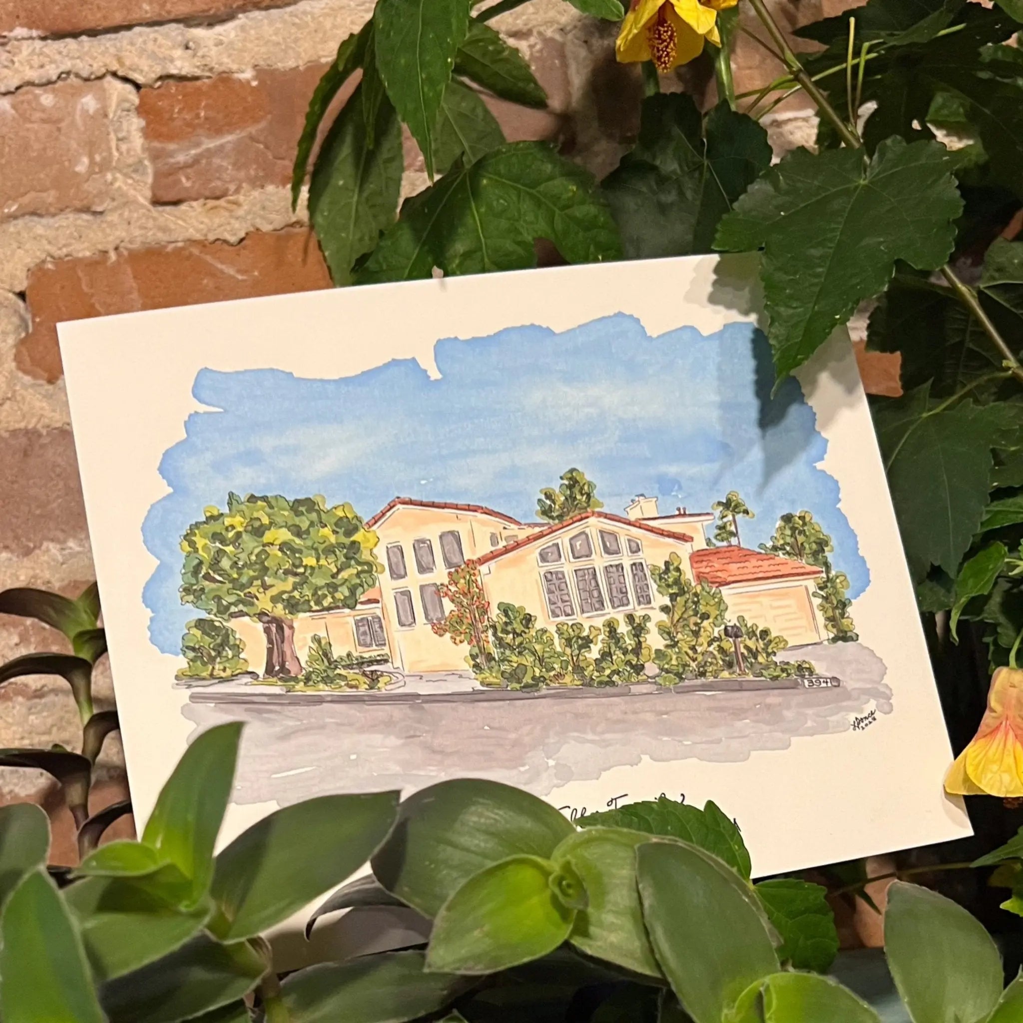 Custom Watercolor House Painting: Commission a Unique Art Piece