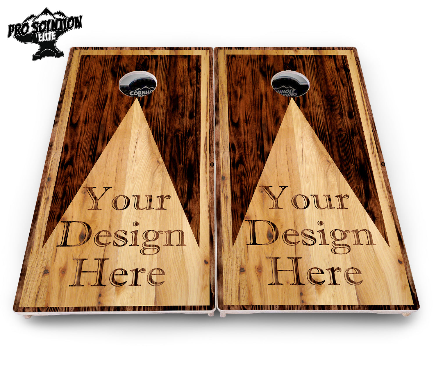Custom Wooden Triangle Cornhole Boards - Pro Solution Elite Series by Cornhole Solutions, custom cornhole board detail photo 2