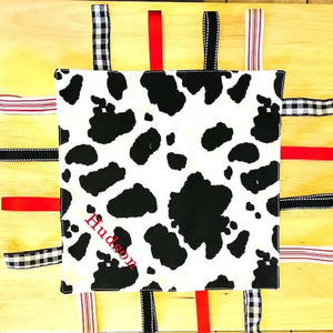 Customizable Taggy Blanket by East Mississippi Creations, children's boutique clothing detail photo 3