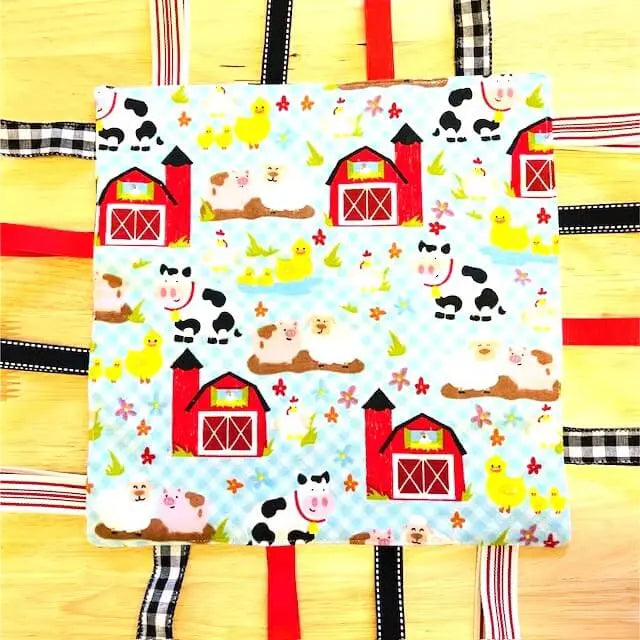 Customizable Taggy Blanket by East Mississippi Creations, children's boutique clothing detail photo 4