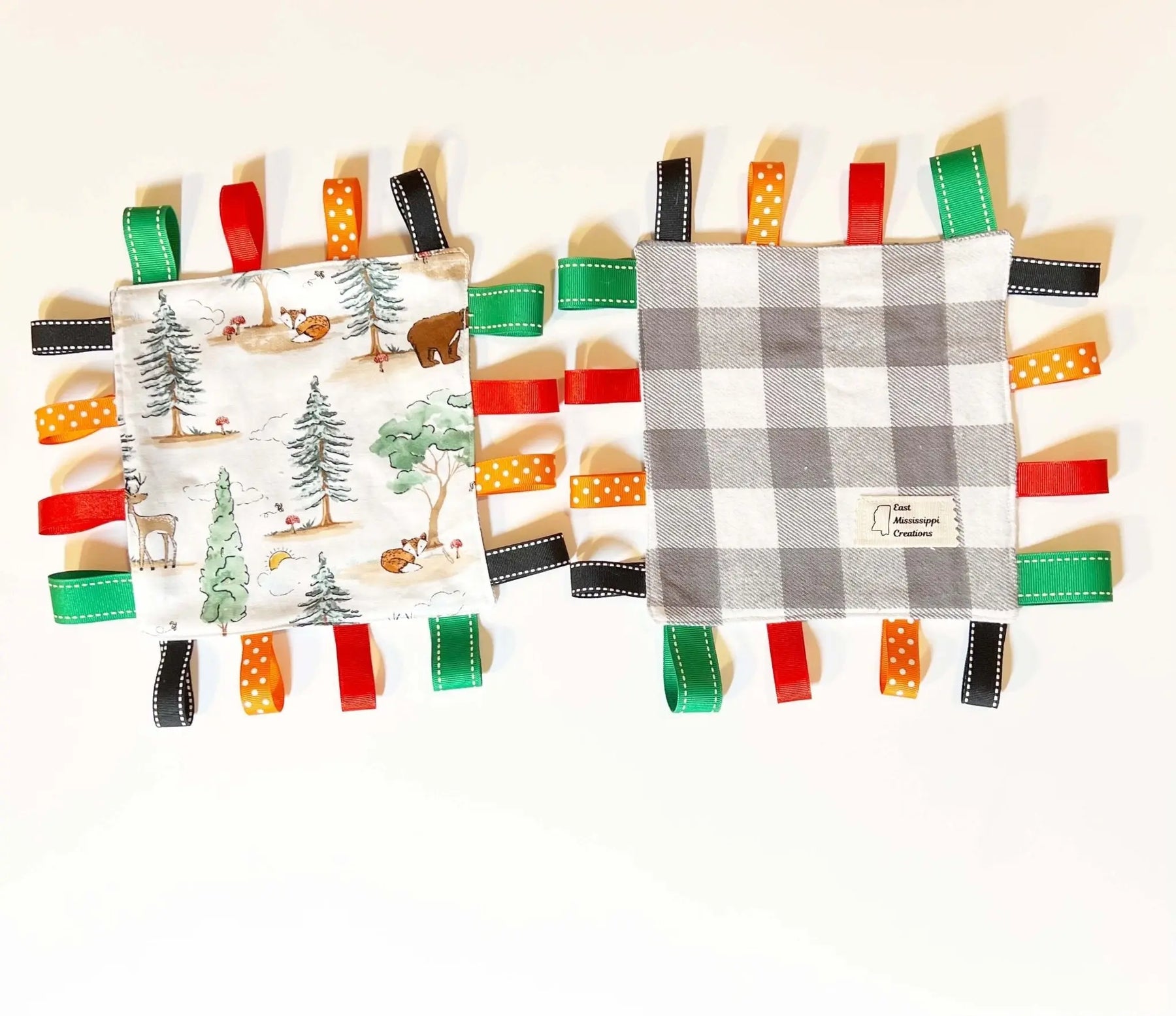 Customizable Taggy Blanket by East Mississippi Creations, children's boutique clothing detail photo 6