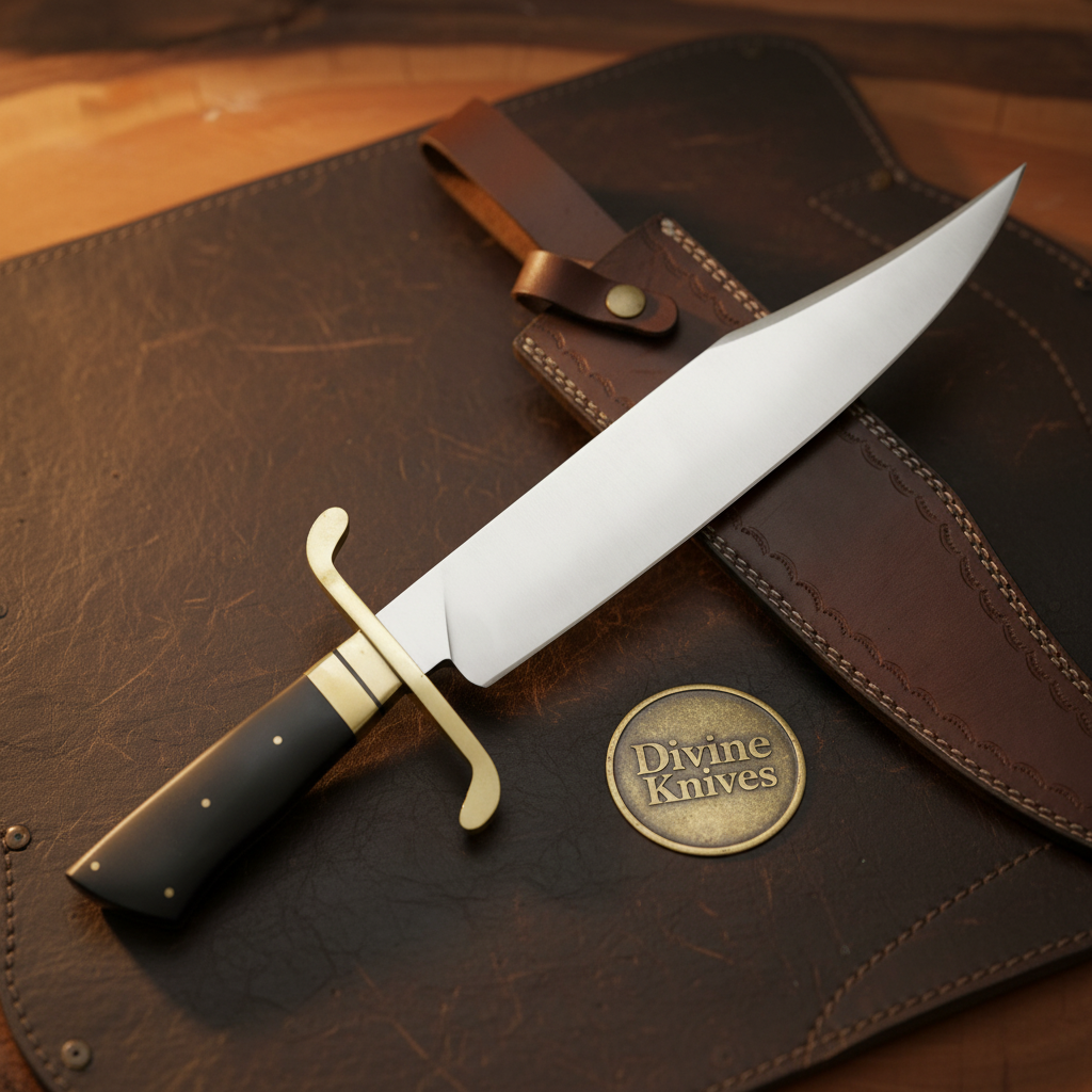 S-Guard Old West Bowie Knife with Curved Brass Guard