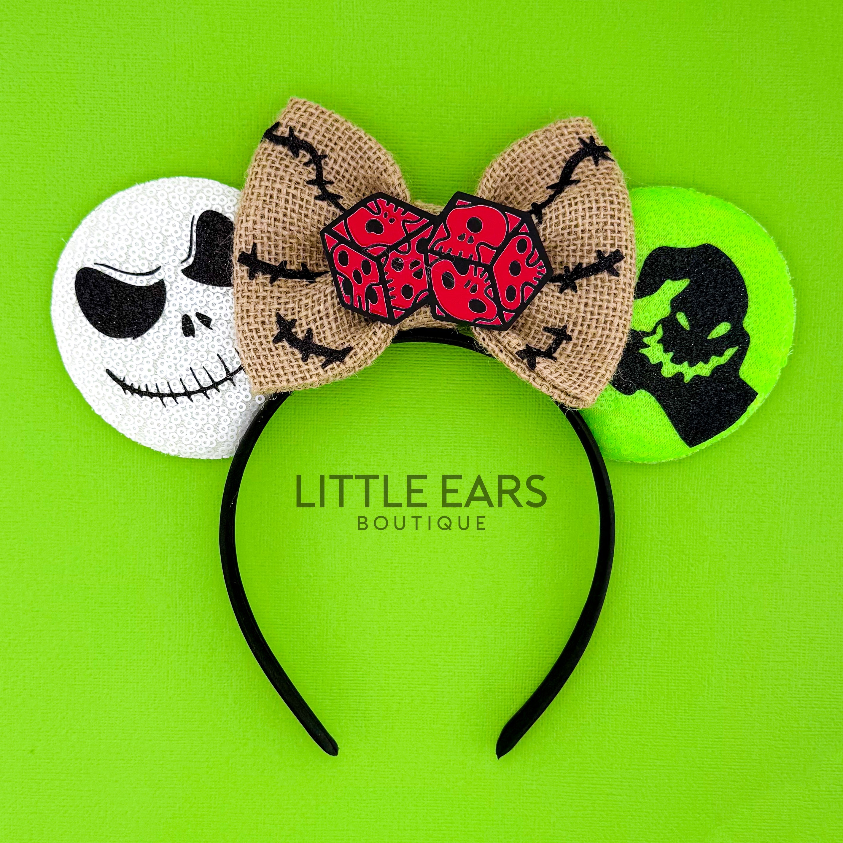 Jack and Oogie Halloween theme park ears by Little Ears Boutique
