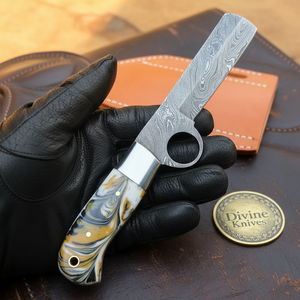 Orange Swirl Resin Bull Cutter & Skinner Set product detail, view 2