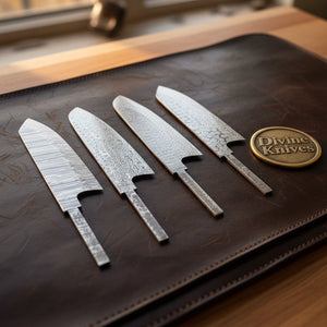 Santoku and Bunka Blade Blanks Set for Custom Kitchen Knives