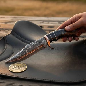 Copper-Line Skinner Bowie Knife with Buffalo Horn & Red Resin Handle by Divine Knives — view 1 of 3