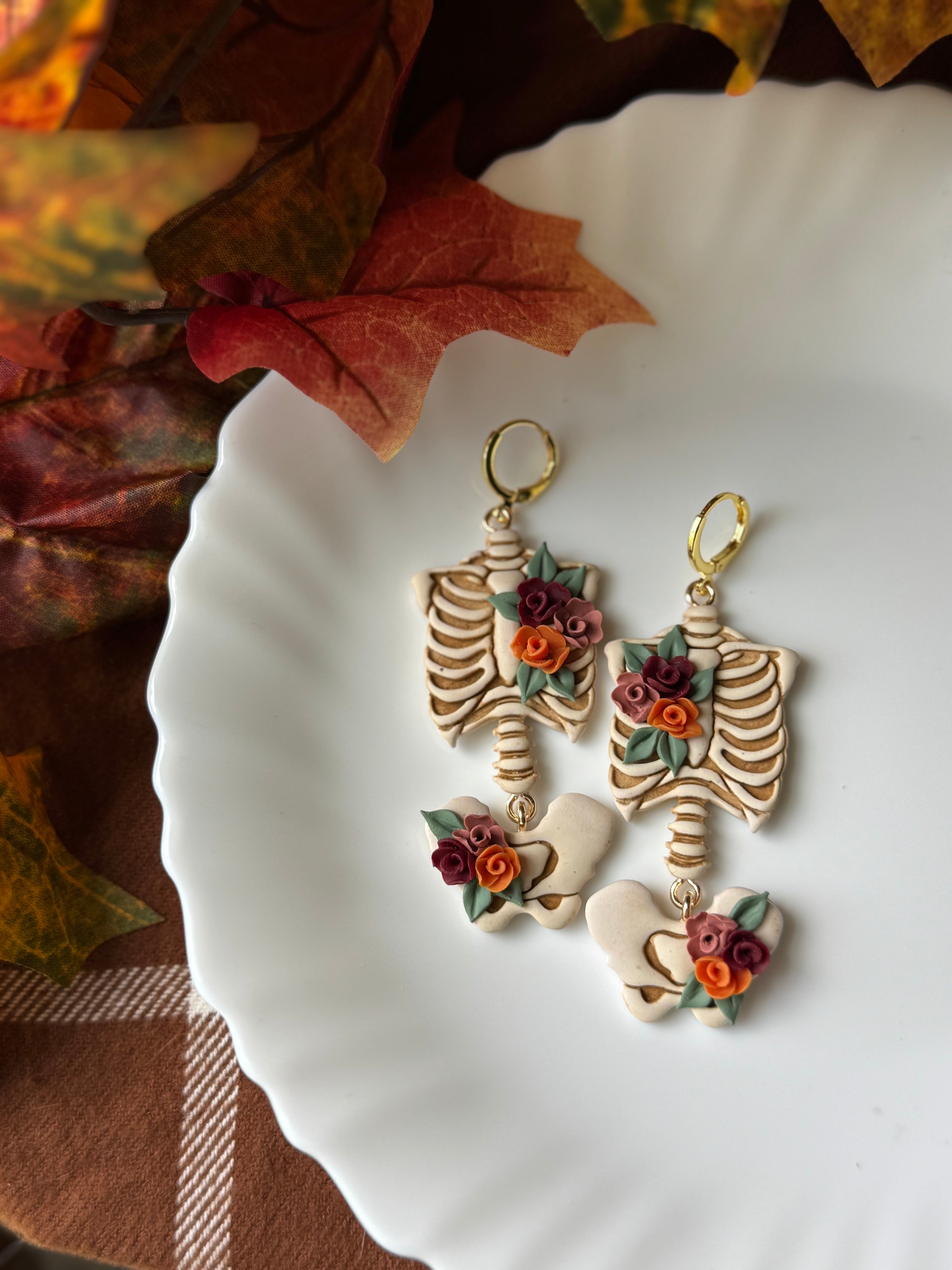 Garden of Bones handmade polymer clay earrings by Shop Something Earthy — view 1 of 2