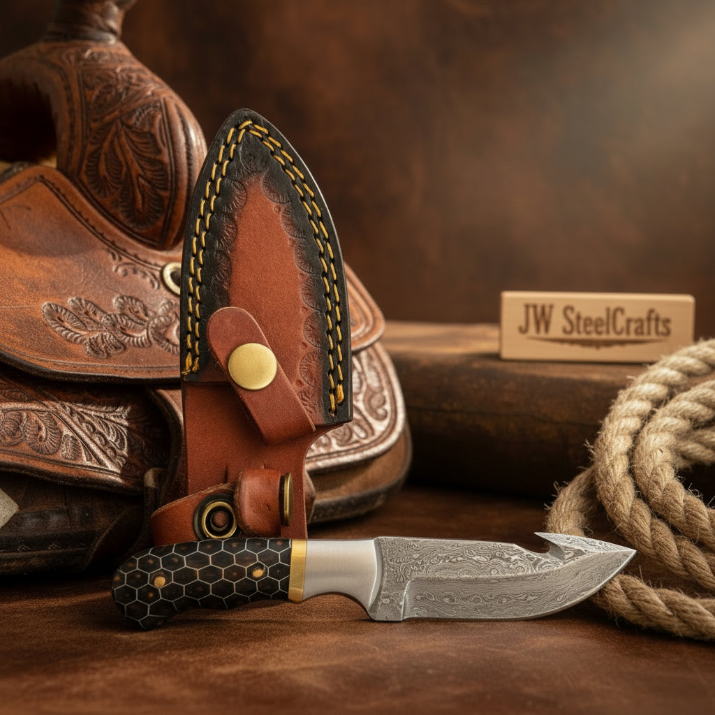 Honeycomb Hook Hunting Knife with Functional Gut Hook by JW SteelCrafts — view 1 of 1
