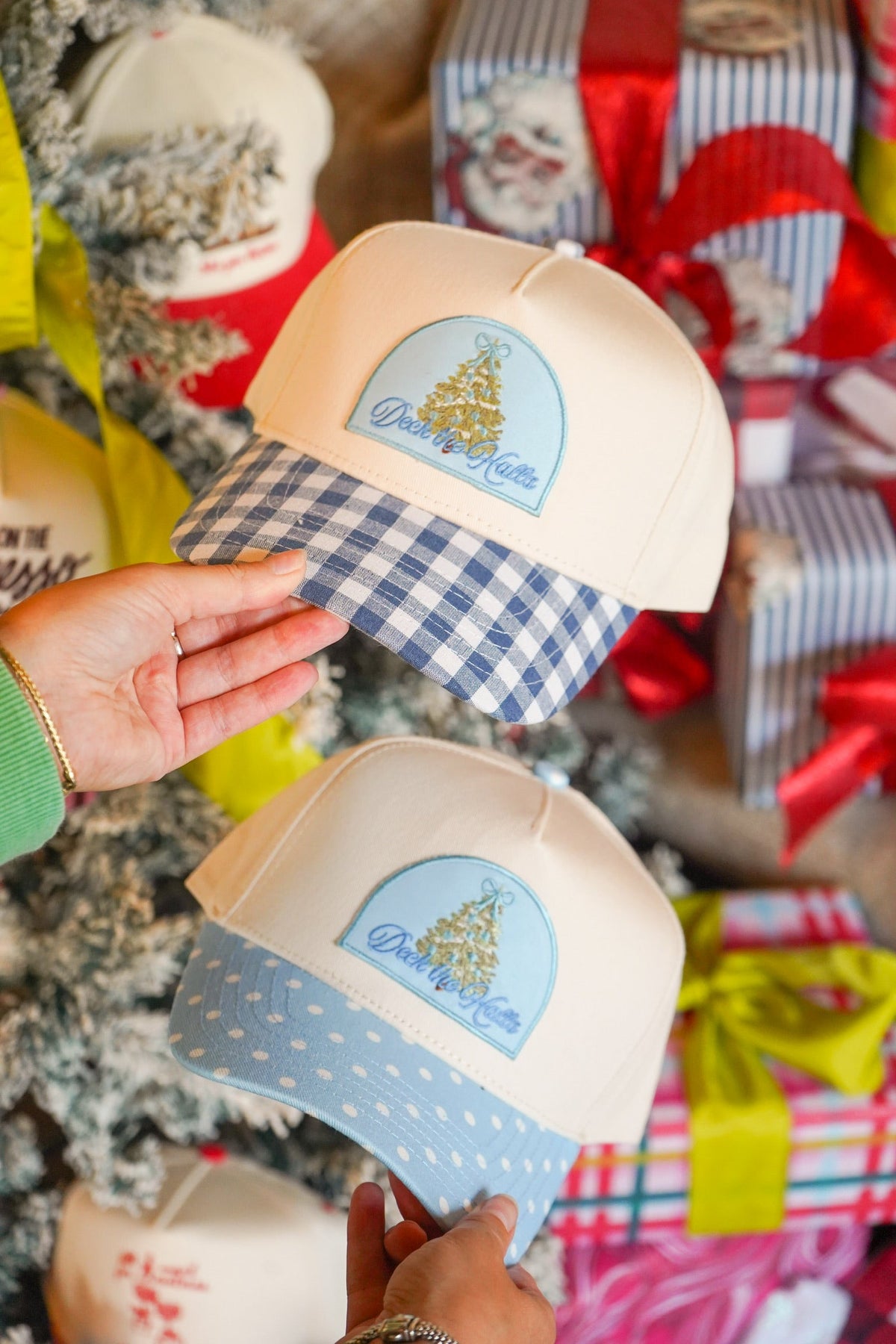 Deck the Halls Trucker Hat by KenzKustomz, view 1