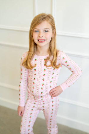 Strawberry Stripe | Two-Piece Pajama Set by Boosh Baby image 1