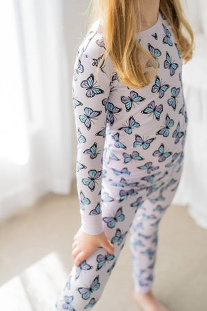 Purple Butterflies 🦋💜 | Two Piece Bamboo Pajama Set by Boosh Baby image 2