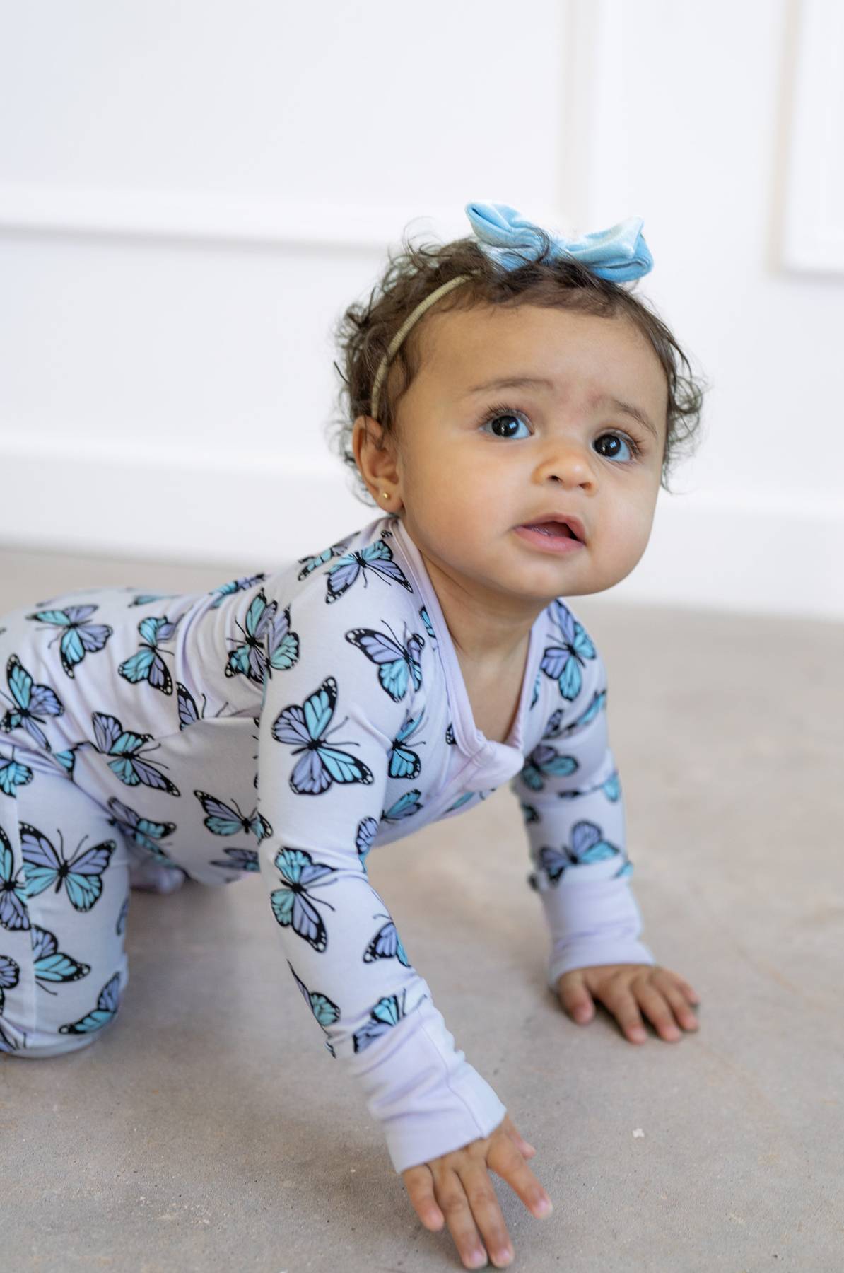 Purple Butterflies Zippy | Convertible Bamboo Zip-Up Romper PJ 🦋💜 by Boosh Baby image 5