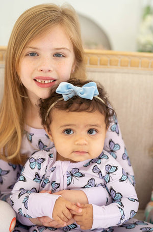 Purple Butterflies Zippy | Convertible Bamboo Zip-Up Romper PJ 🦋💜 by Boosh Baby image 7
