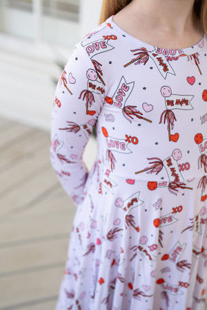 Valentine's Hearts | Long Sleeve Twirl Dress by Boosh Baby image 2
