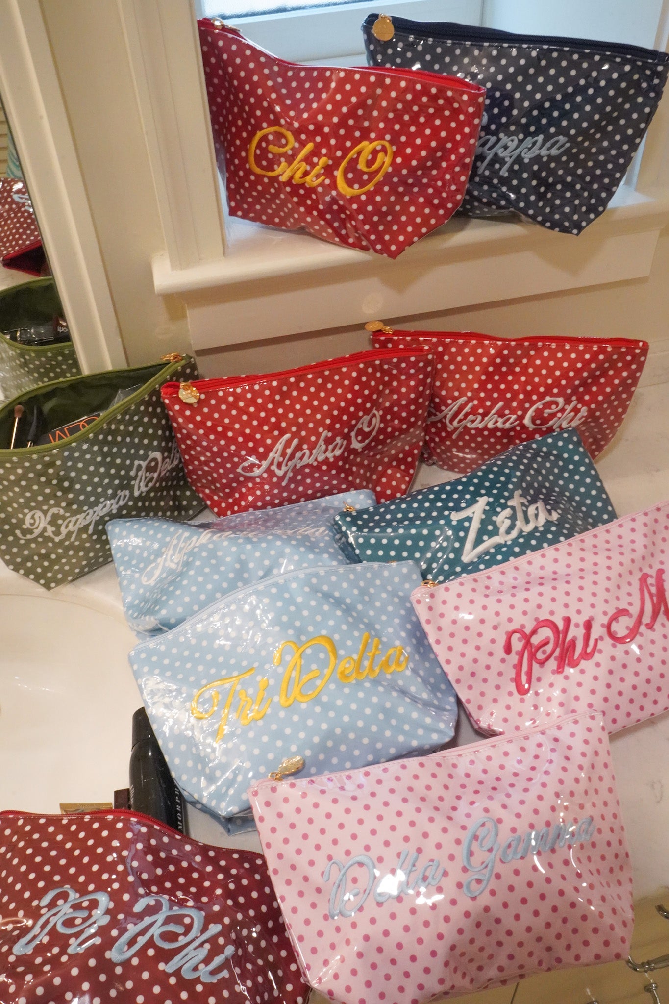 Sorority Greek Clear Coat Toiletry Bag by KenzKustomz product view 6