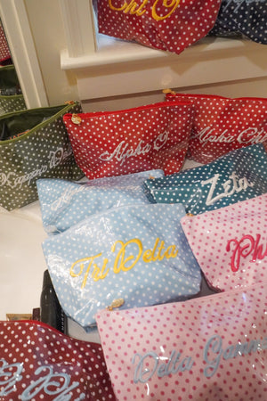 Sorority Greek Clear Coat Toiletry Bag by KenzKustomz product view 9