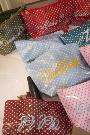 Sorority Greek Clear Coat Toiletry Bag by KenzKustomz product view 12
