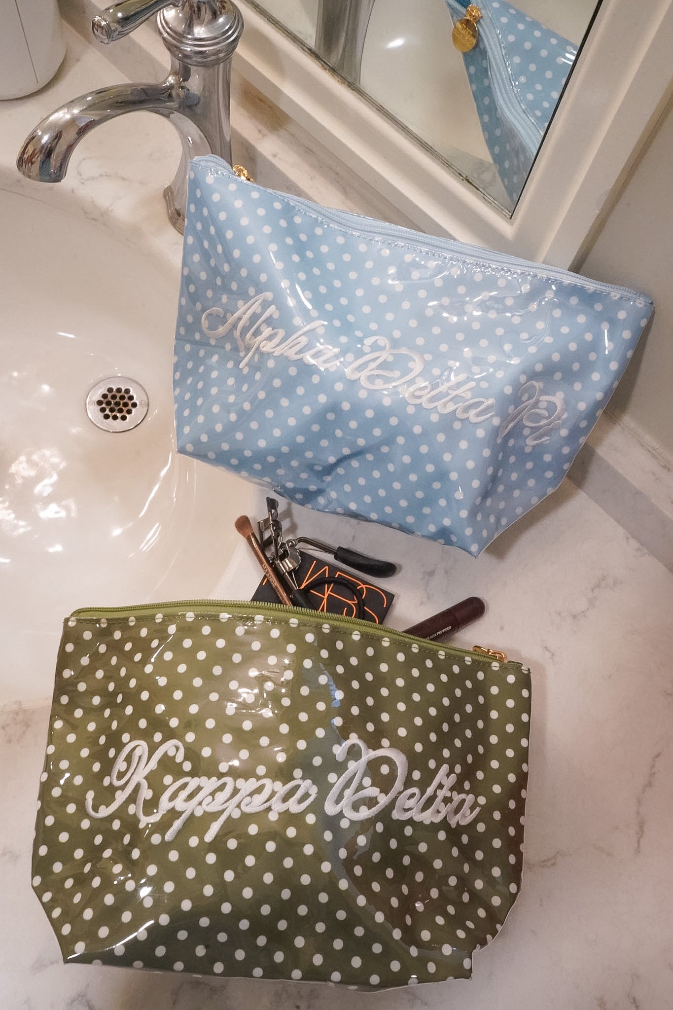Sorority Greek Clear Coat Toiletry Bag by KenzKustomz product view 14