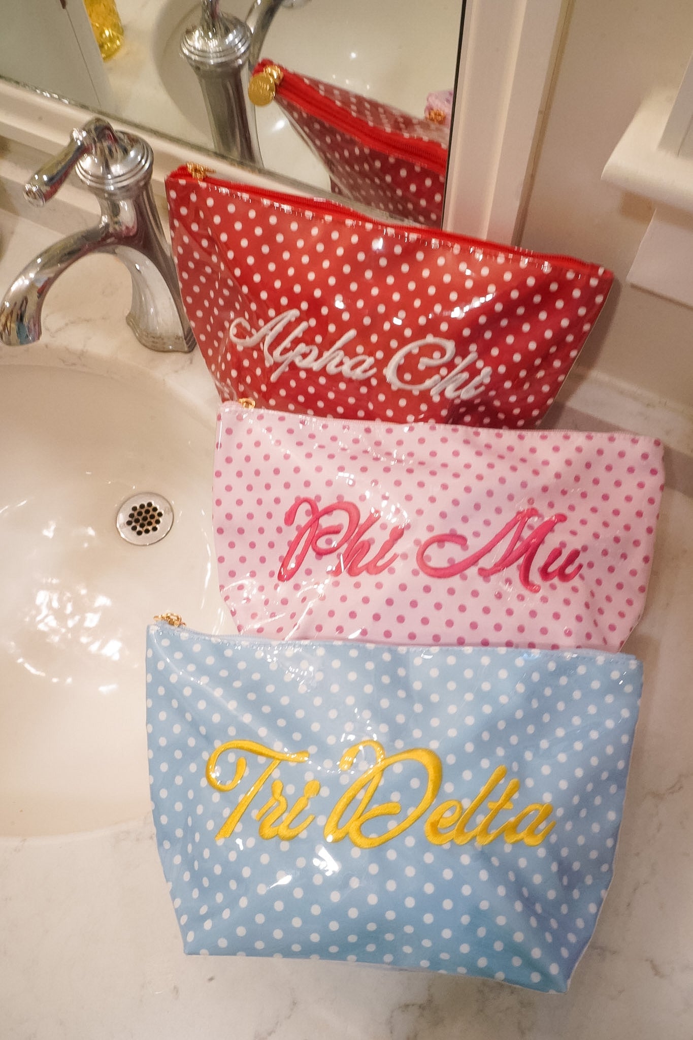 Sorority Greek Clear Coat Toiletry Bag by KenzKustomz product view 10