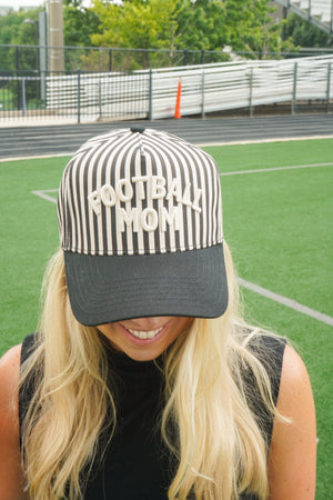Football Mom - Stripe Trucker Hat by KenzKustomz, view 1
