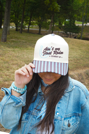 Ain't My First Rodeo - Chocolate Stripes Trucker Hat
