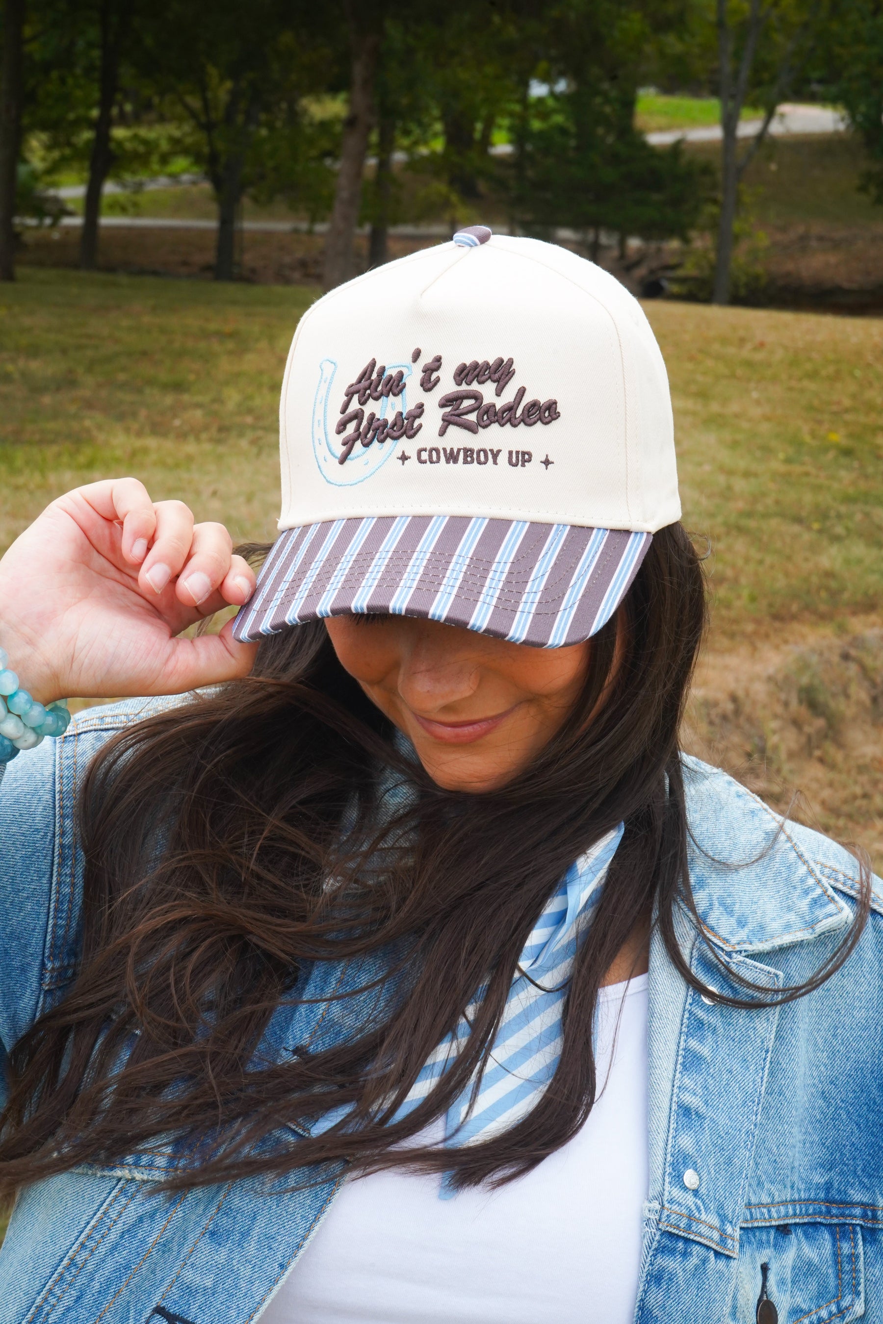 Ain't My First Rodeo - Chocolate Stripes Trucker Hat