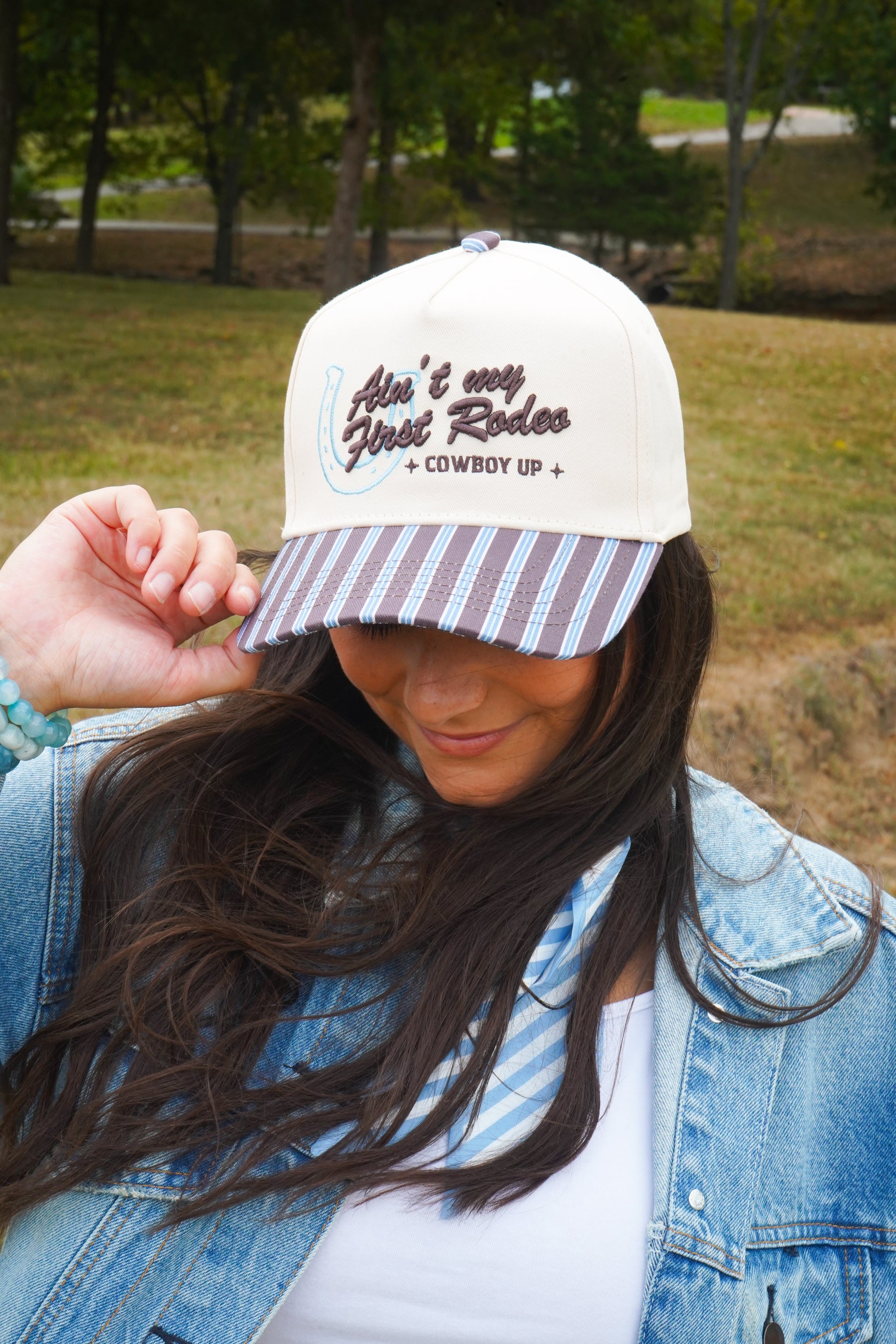 Ain't My First Rodeo - Chocolate Stripes Trucker Hat