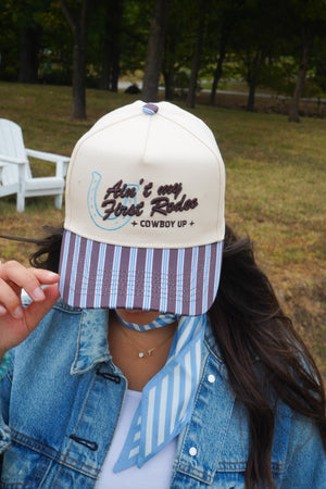 Ain't My First Rodeo - Chocolate Stripes Trucker Hat