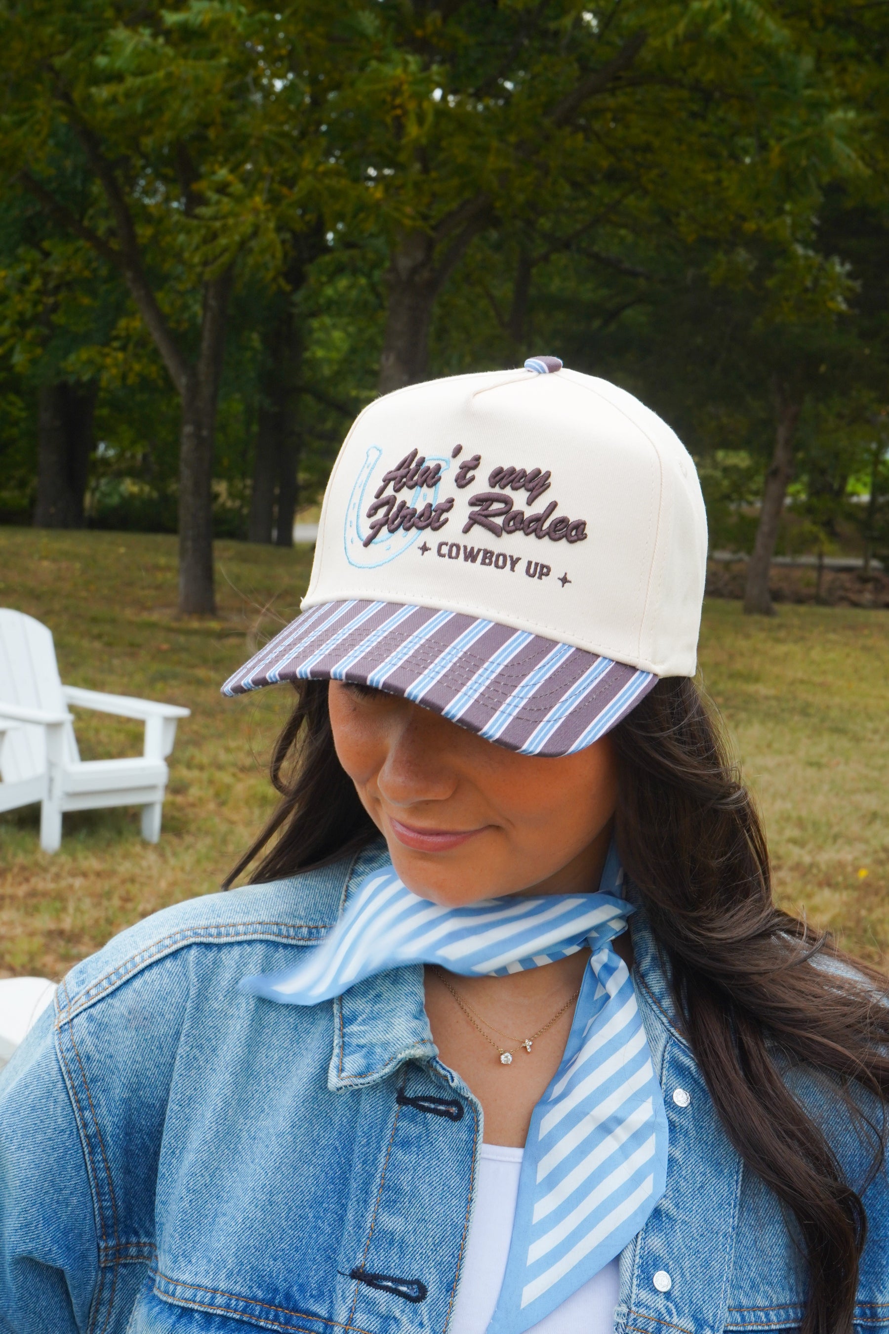 Ain't My First Rodeo - Chocolate Stripes Trucker Hat