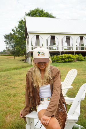 Lucky Duck - Brown Corduroy Trucker Hat