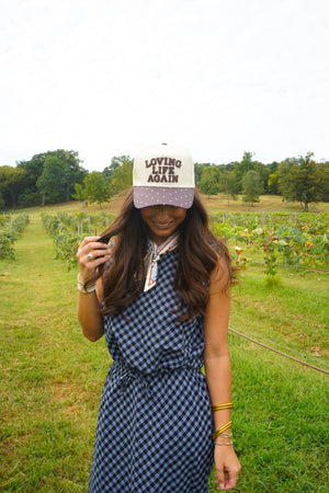 Loving Life Again - Brown & Blue Polka Dot Trucker Hat by KenzKustomz, view 9