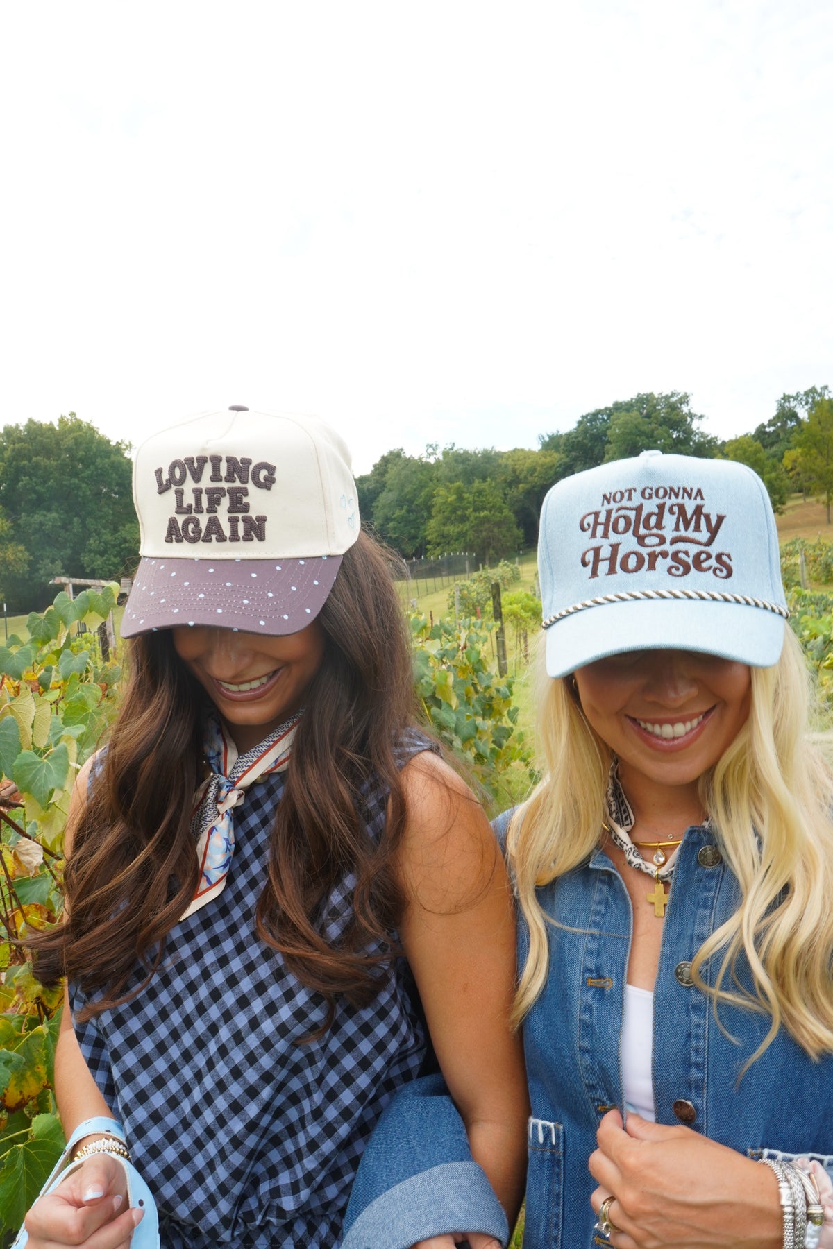 Loving Life Again - Brown & Blue Polka Dot Trucker Hat by KenzKustomz, view 15