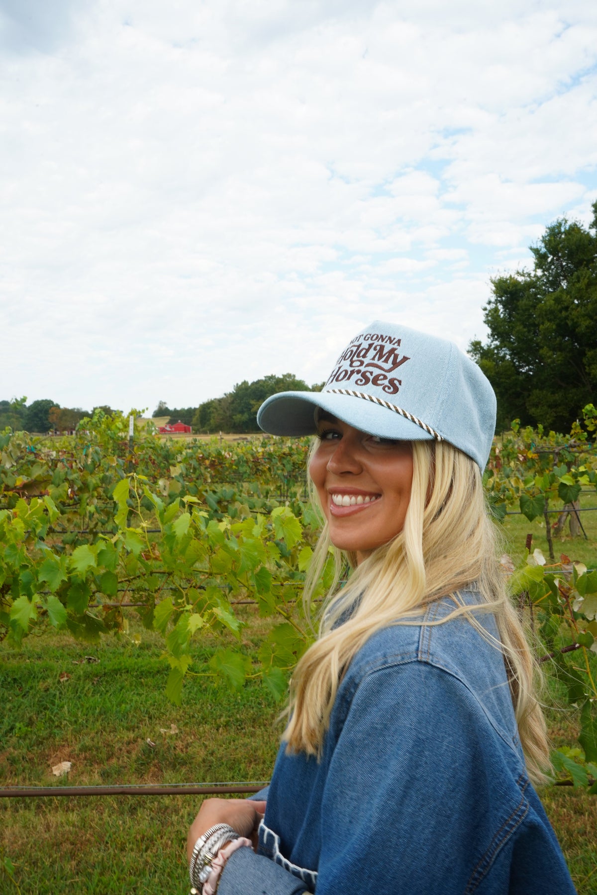 Hold My Horses - Denim Trucker Hat by KenzKustomz, view 11