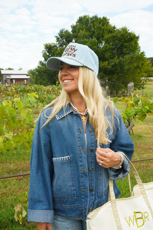 Hold My Horses - Denim Trucker Hat by KenzKustomz, view 10